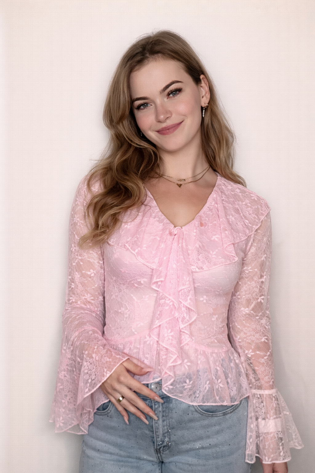 L'Amour Lace Top - Pink