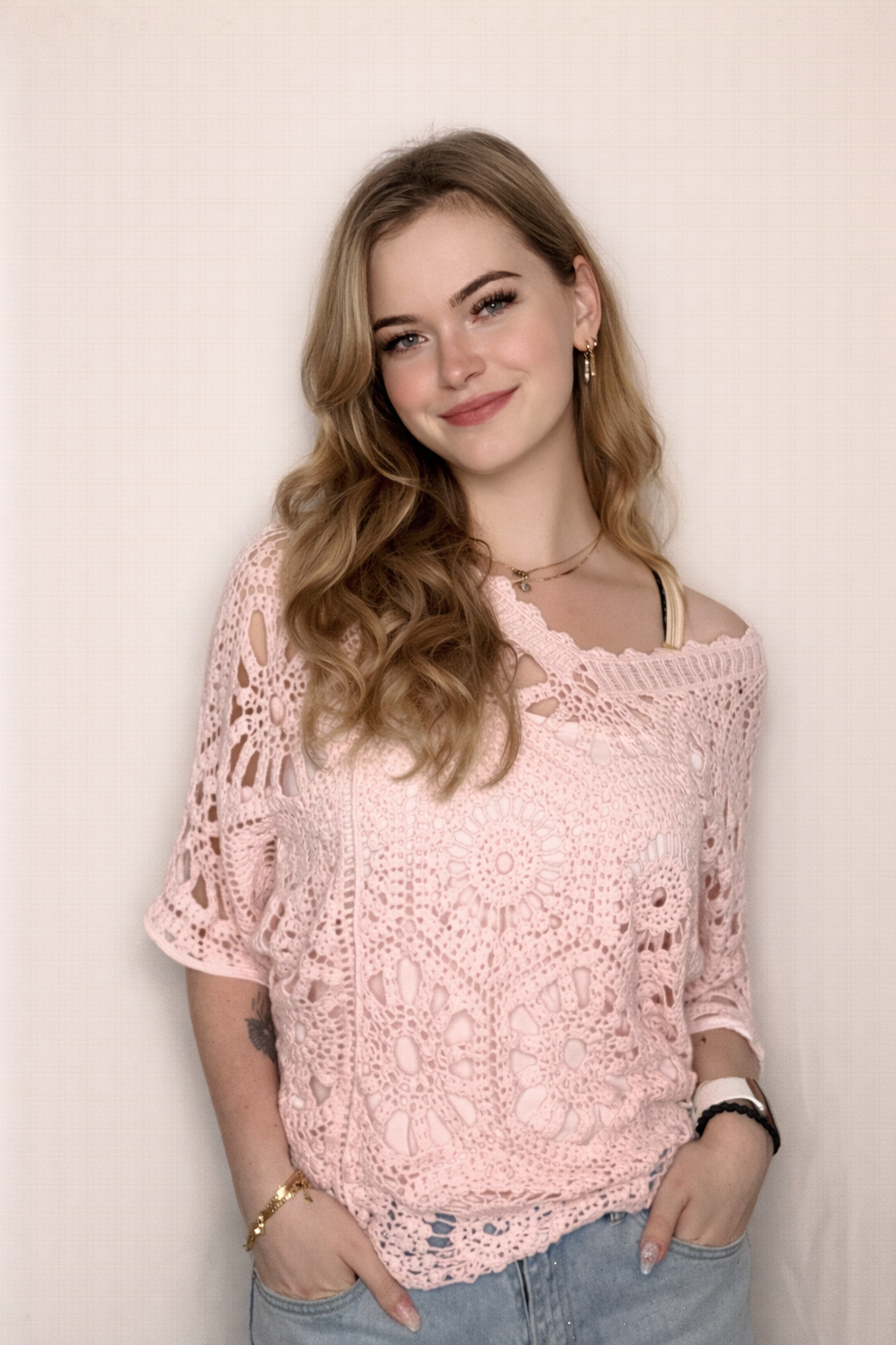 Isla Crochet 2-Piece Top - Pink