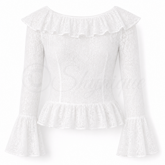 L'Amour Lace Top - White