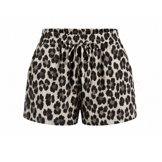 Leopard Vibe Short – Beige