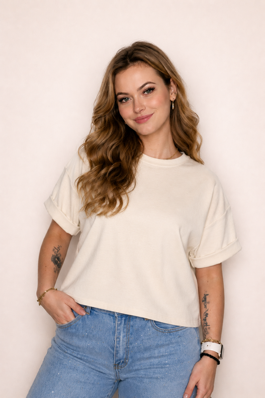 Essential Oversized Tee - Beige