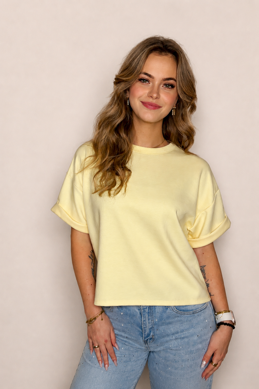 Essential Oversized Tee - Light Yellow