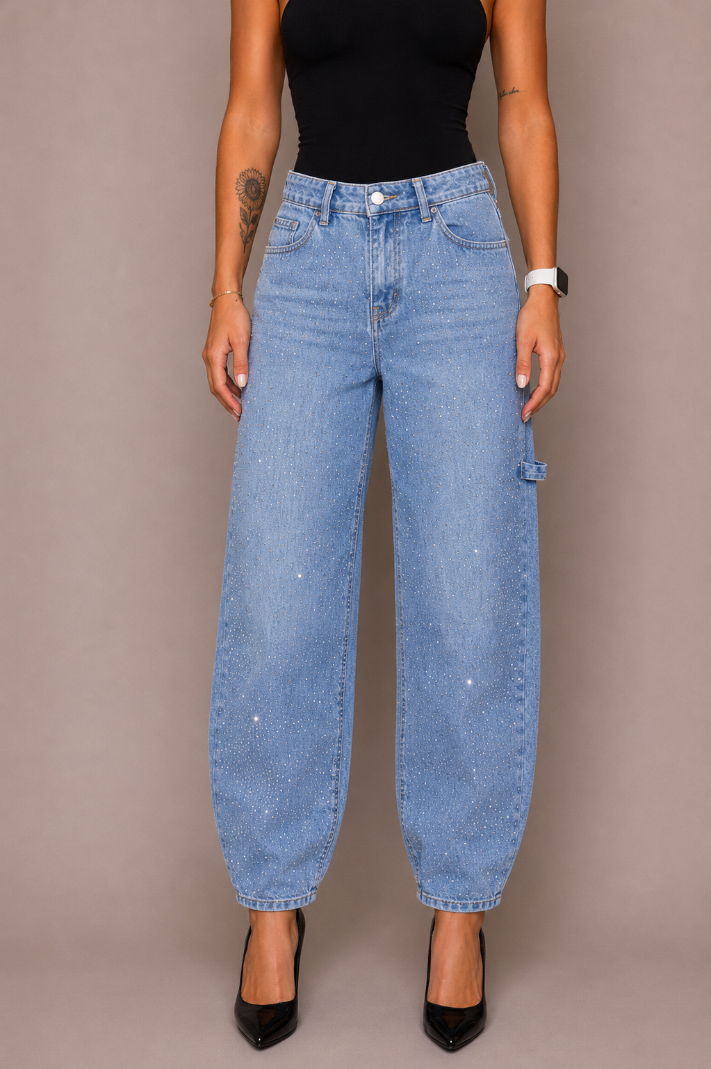 Glitter Nova Balloon Jeans – Blue