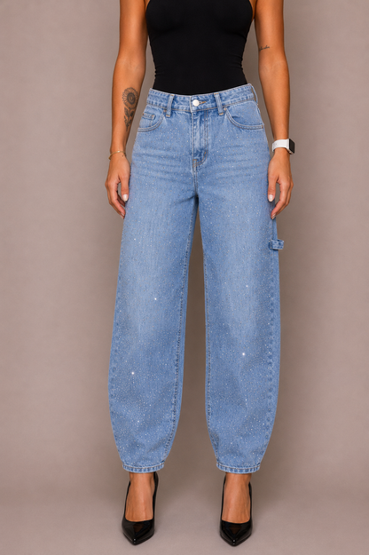 Glitter Nova Balloon Jeans – Blue