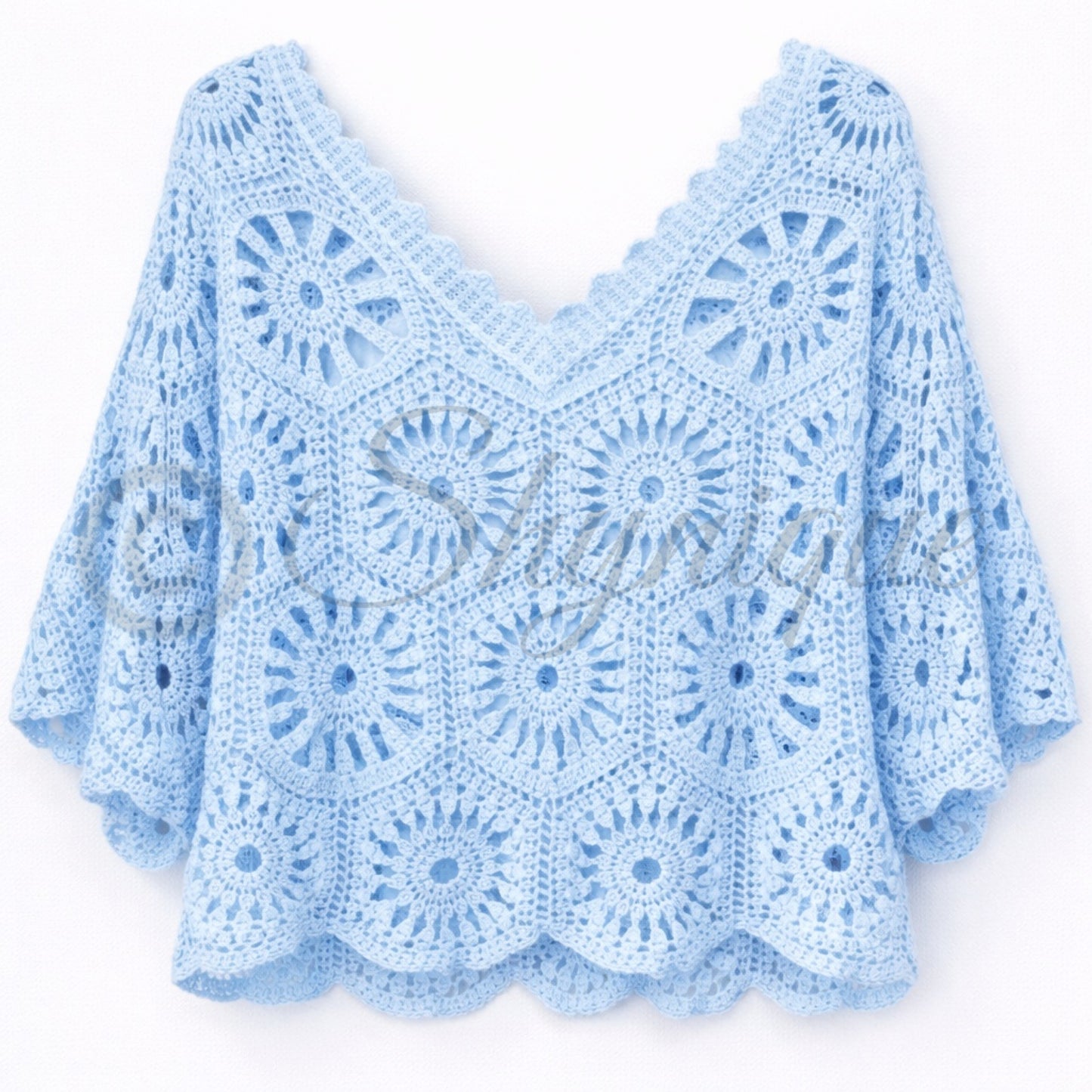 Isla Crochet 2-Piece Top – Sky Blue