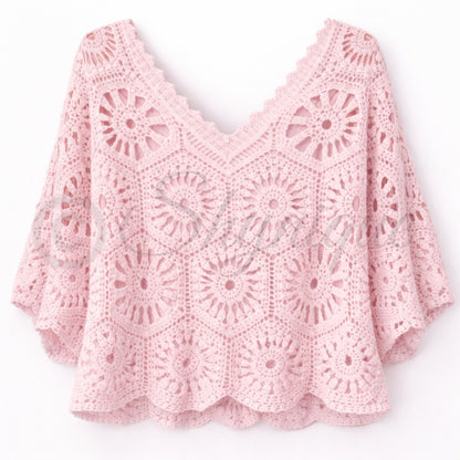 Isla Crochet 2-Piece Top - Pink