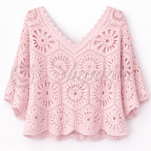 Isla Crochet 2-Piece Top - Pink