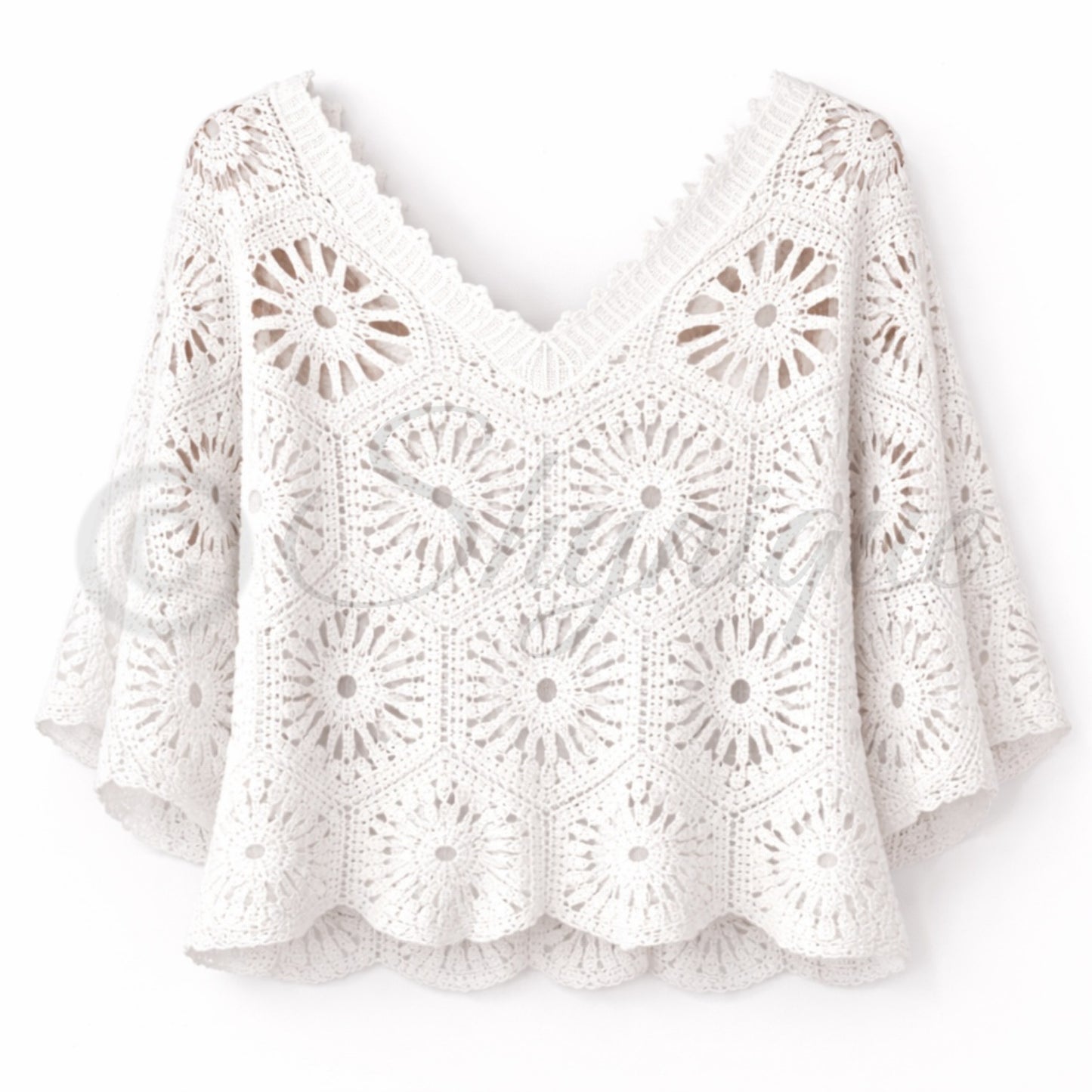 Isla Crochet 2-Piece Top – White